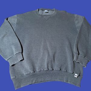 Vintage Russell Athletic Sweatshirt Mens LT Gray Blank Crew Neck Pullover Y2K